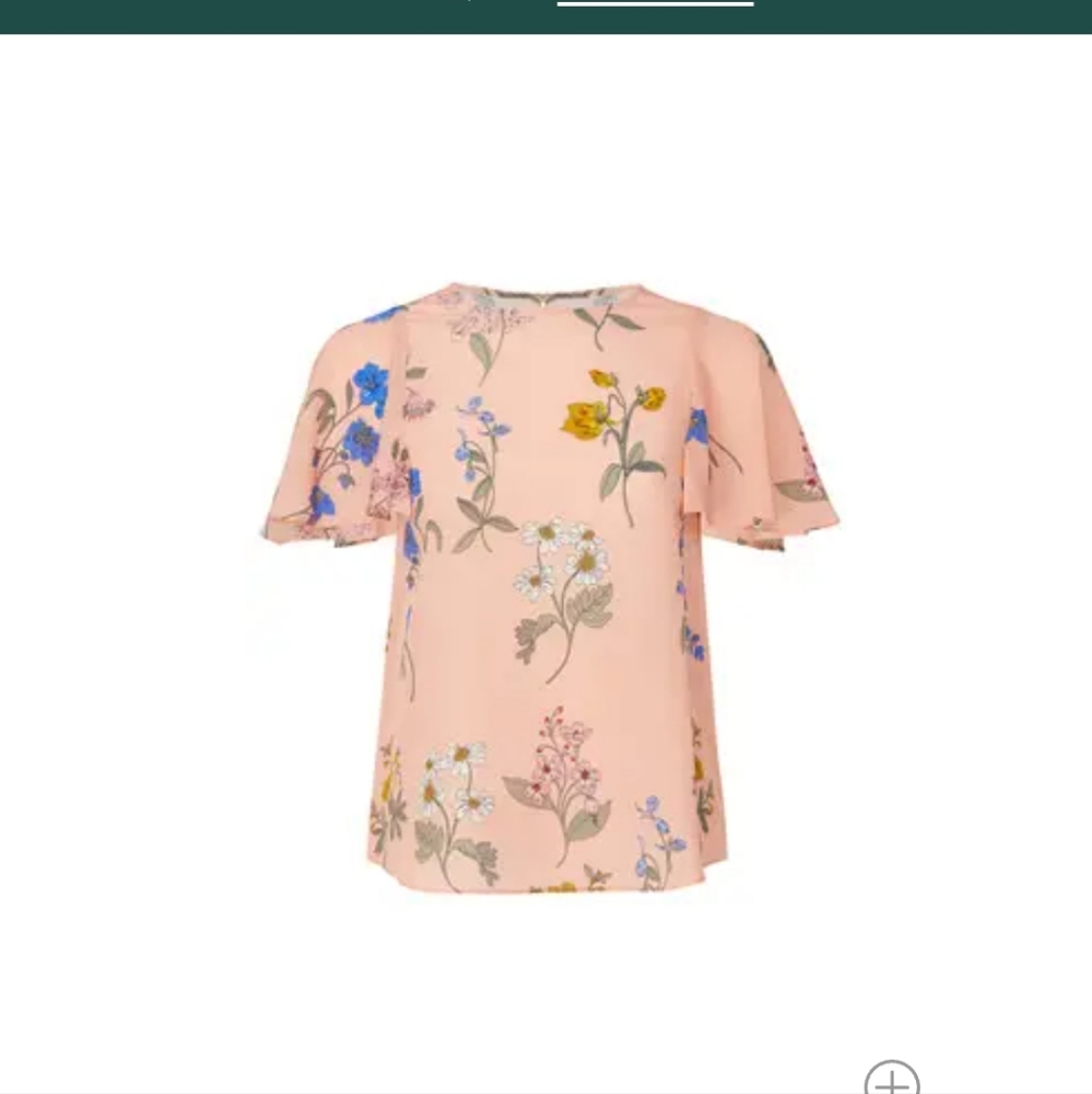 J. Crew tullerie flutter sleeve floral top s small